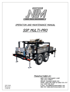 SSP Roof Panel Machine Manual. PDF