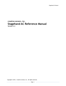 Stagehand AC Reference Manual