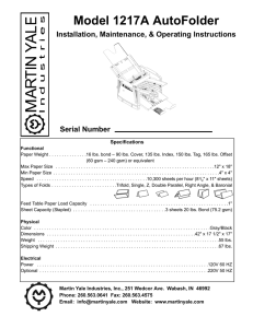 1217A Instruction Manual - Martin Yale Industries, LLC.