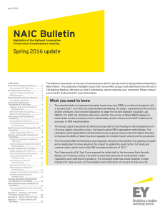 NAIC Bulletin: April 2016