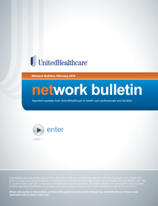 Network Bulletin - UnitedHealthcareOnline.com