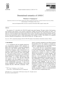 Denotational semantics of ANSI C - Software Engineering Laboratory