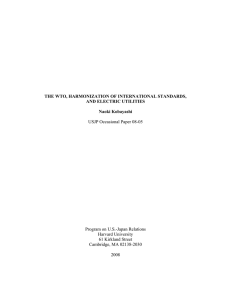 THE WTO, HARMONIZATION OF INTERNATIONAL