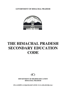 the himachal pradesh secondary education code