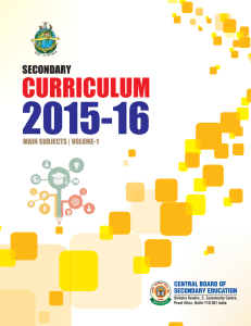 SECONDARY CURRICULUM 2015-16