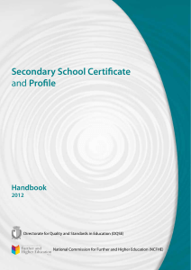 Secondary School Certificate and Profile