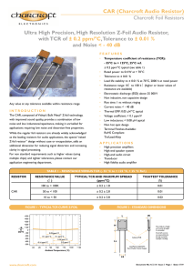 Charcroft Resistors datasheet