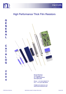 View Catalog 2004  - High Voltage Resistors