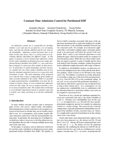 Constant-Time Admission Control for Partitioned EDF