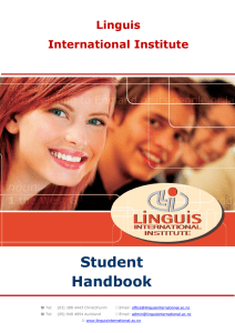 Student Handbook 2016 - Linguis International Institute