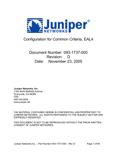 Configuration for Common Criteria, EAL4 Document Number: 093