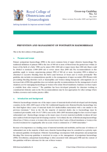Prevention and management of postpartum haemorrhage