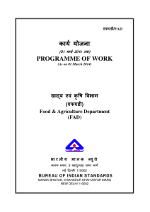 FAD - Bureau of Indian Standards