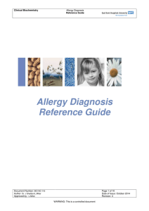 Allergy Diagnosis Reference Guide