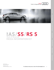 2013 Audi A5/S5/RS 5 Media Information Kit