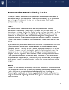 Assessment Framework for Nursing Practice