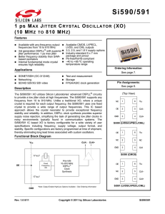 Si590/591 Data Sheet -- 1 ps Max Jitter Crystal Oscillator (XO) (10