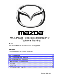 MX-5 Power Retractable Hardtop PRHT Technical Training