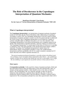 The Role of Decoherence in the Copenhagen Interpretation of