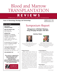 Blood and Marrow Transplantation Reviews