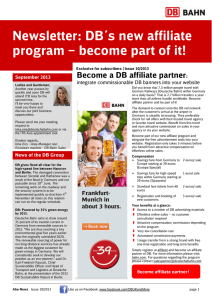 Newsletter: DB´s new affiliate program – become part of it!
