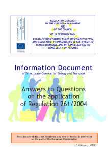 Regulation (EC) No 261/2004 of the European Parliament and of the
