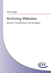 Archiving Websites - Centre for Internet Studies