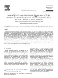 Atmospheric nitrogen deposition on the east coast of Spain