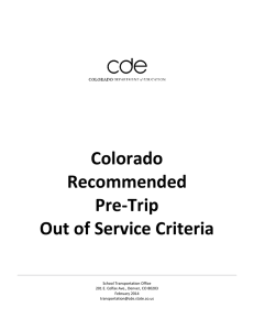 Recommended Pre-trip Out of Service Criteria
