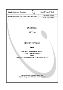 Specifications For Shunt Capacitor Bank 13.8 kV Through 69 kV For