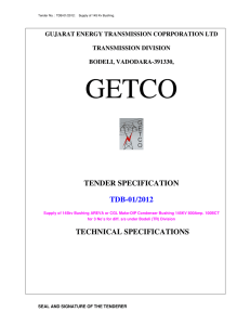 tender specification tdb-01/2012 technical specifications