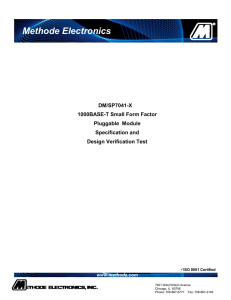 SFP Ethernet Design Verification Test
