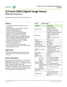 AR0330: 1/3-Inch CMOS Digital Image Sensor