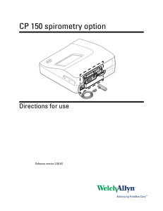 Welch Allyn CP 150 with Spirometry Option, User Manual