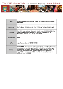 Title Design and analysis of linear stator permanent magnet vernier