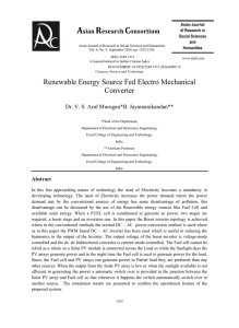 Renewable Energy Source Fed Electro Mechanical