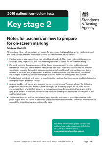 Notes for teachers on how to prepare for onscreen marking
