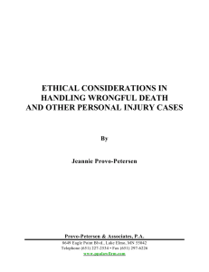 ethical considerations in handling wrongful death and other
