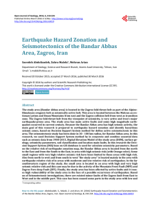 Earthquake Hazard Zonation and Seismotectonics of the Bandar