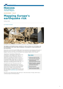 Mapping Europe`s earthquake risk