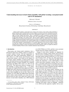 Understanding decreases in land relative humidity with global