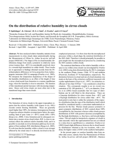 On the distribution of relative humidity in cirrus clouds
