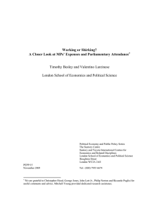 Working or Shirking? A Closer Look at MPs` Expenses