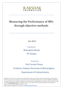 Measuring the Performance of MPs through objective methods