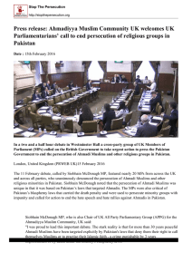 Press release: Ahmadiyya Muslim Community UK welcomes UK