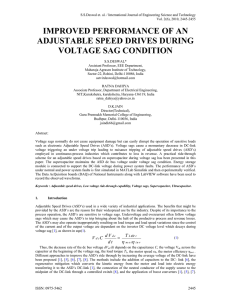 IMPROVED PERFORMANCE OF AN ADJUSTABLE SPEED