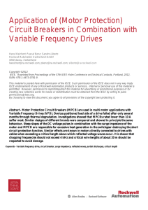 Circuit Breakers in Combination with Variable Frequency Drives