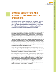 Standby Generators and Automatic Transfer Switch Operations