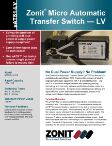 Zonit® Micro Automatic Transfer Switch — LV