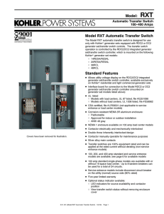 Model: RXT Model RXT Automatic Transfer Switch Standard Features